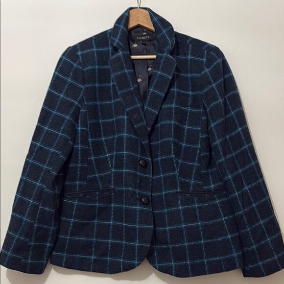 Talbots Women's Windowpane Blue Plaid Jacket - Picture 6 of 10